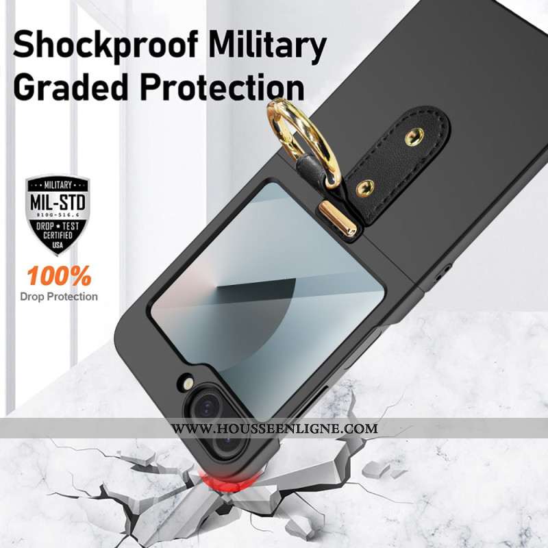 Coque Samsung Galaxy Z Flip 7 FE / Z Flip 6 Support Anneau et Film Protecteur