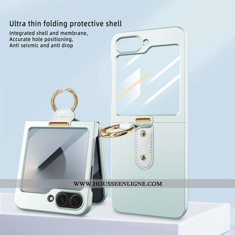 Coque Samsung Galaxy Z Flip 7 FE / Z Flip 6 Support Anneau et Film Protecteur
