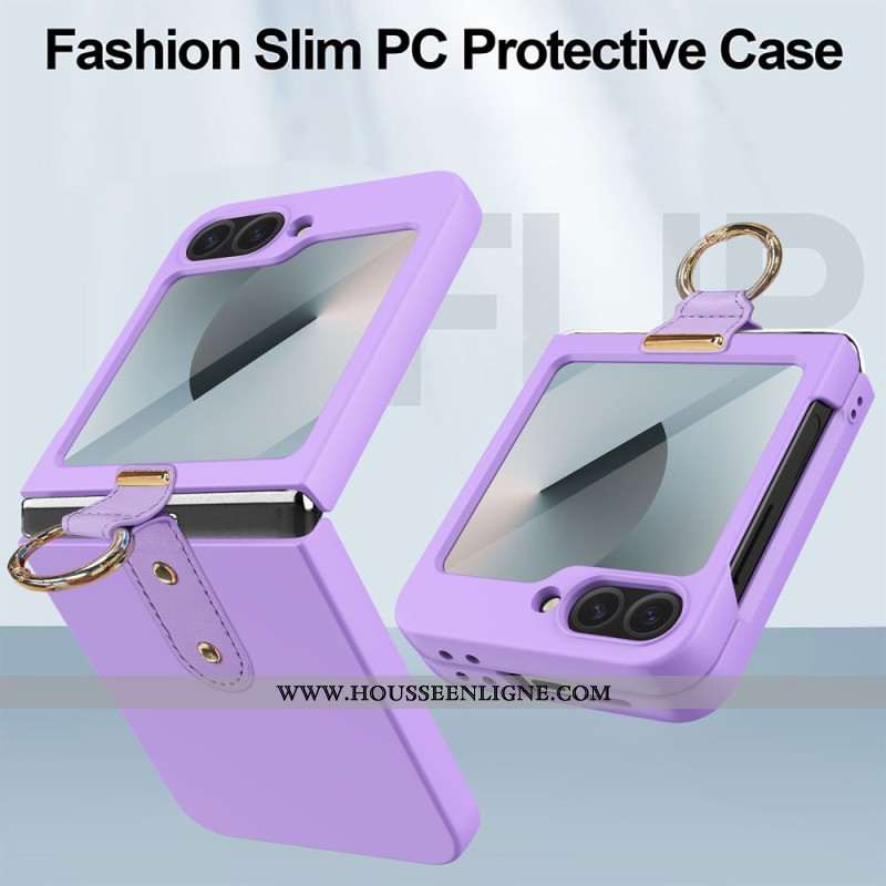 Coque Samsung Galaxy Z Flip 7 FE / Z Flip 6 Support Anneau et Film Protecteur