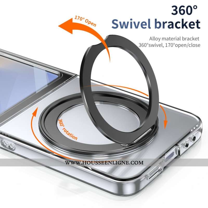 Coque Samsung Galaxy Z Flip 7 FE / Z Flip 6 Support Magnétique et Film Protecteur d'Écran HD
