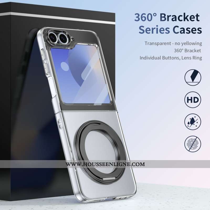 Coque Samsung Galaxy Z Flip 7 FE / Z Flip 6 Support Magnétique et Film Protecteur d'Écran HD