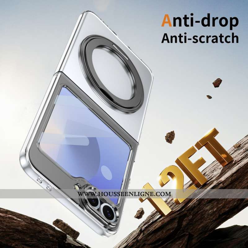 Coque Samsung Galaxy Z Flip 7 FE / Z Flip 6 Support Magnétique et Film Protecteur d'Écran HD