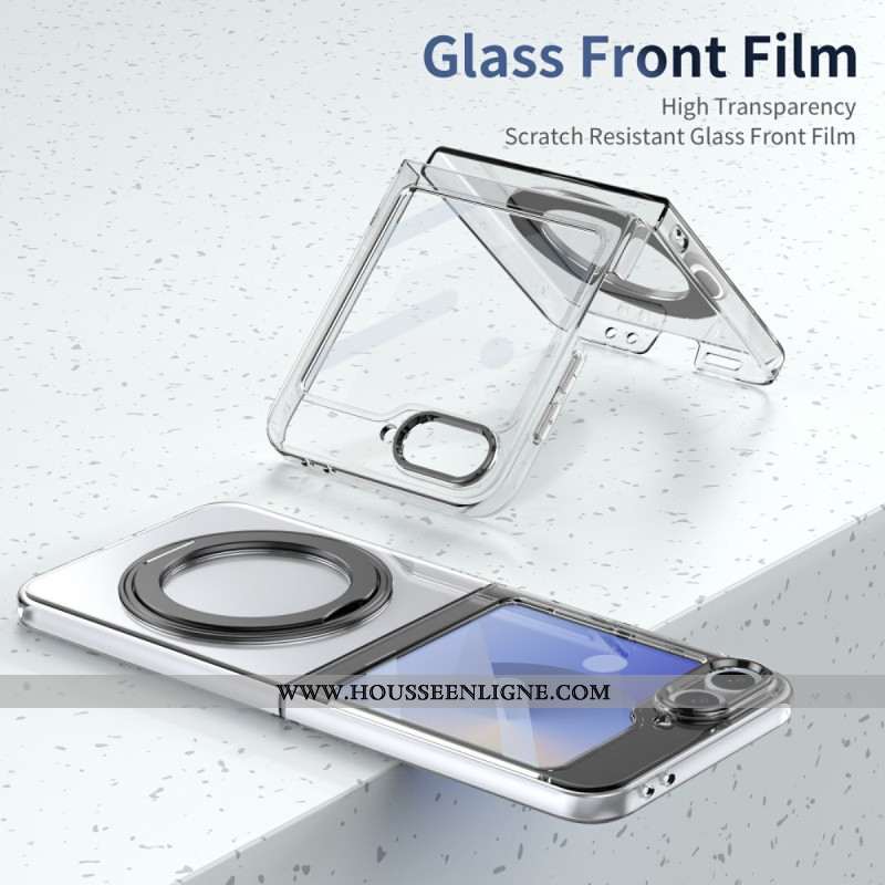 Coque Samsung Galaxy Z Flip 7 FE / Z Flip 6 Support Magnétique et Film Protecteur d'Écran HD