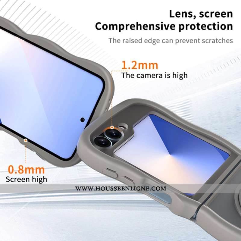 Coque Samsung Galaxy Z Flip 7 FE / Z Flip 6 Support Rotatif et Miroir Intégré