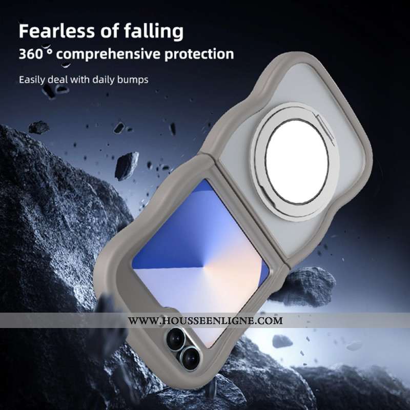 Coque Samsung Galaxy Z Flip 7 FE / Z Flip 6 Support Rotatif et Miroir Intégré