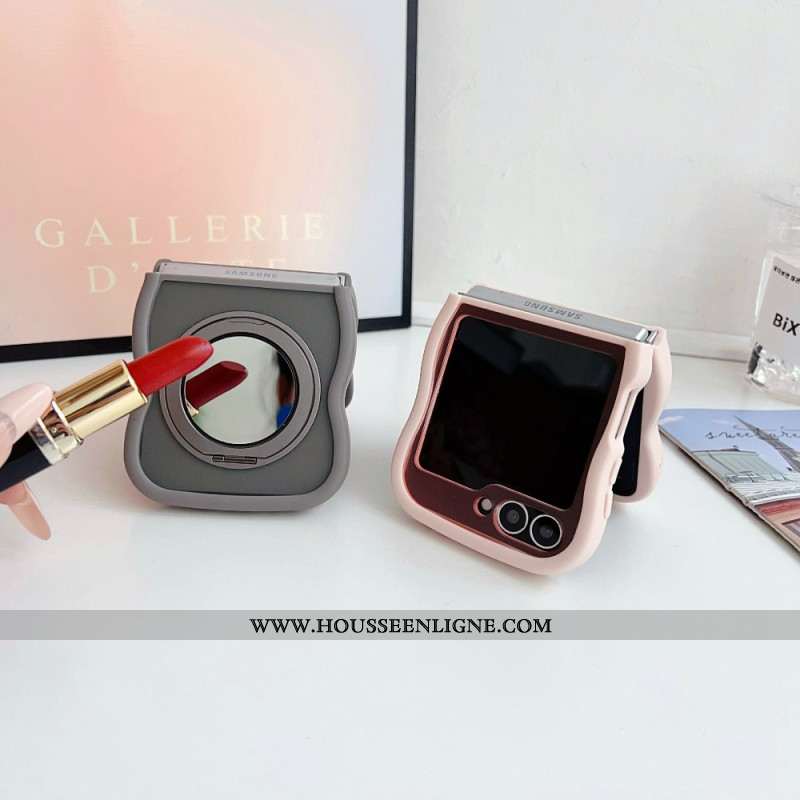 Coque Samsung Galaxy Z Flip 7 FE / Z Flip 6 Support Rotatif et Miroir Intégré
