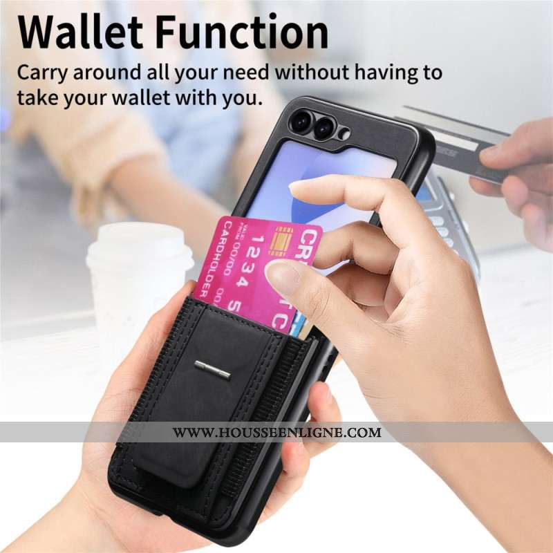 Coque Samsung Galaxy Z Flip 7 FE / Z Flip 6 Support et Porte-Cartes