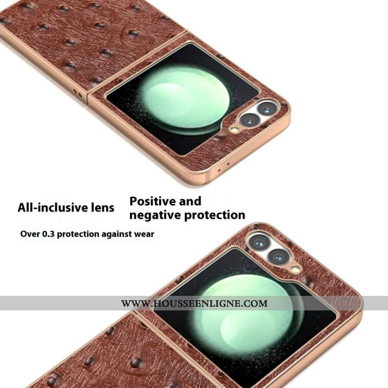 Coque Samsung Galaxy Z Flip 7 FE / Z Flip 6 Texture Autruche