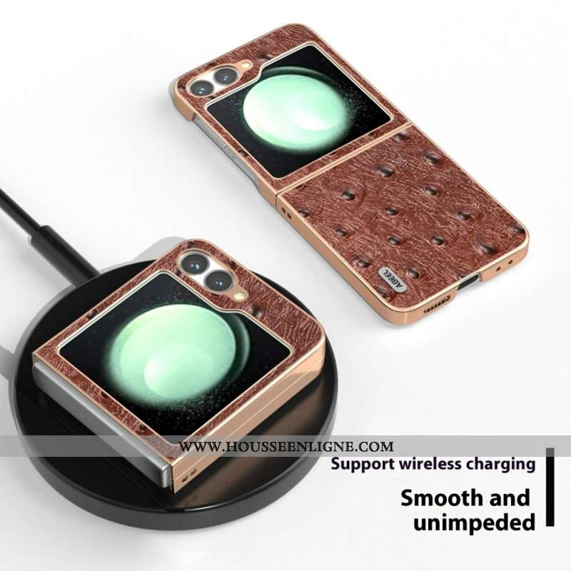 Coque Samsung Galaxy Z Flip 7 FE / Z Flip 6 Texture Autruche