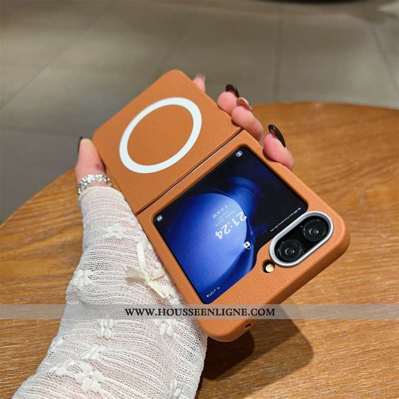 Coque Samsung Galaxy Z Flip 7 FE / Z Flip 6 Texture Cuir