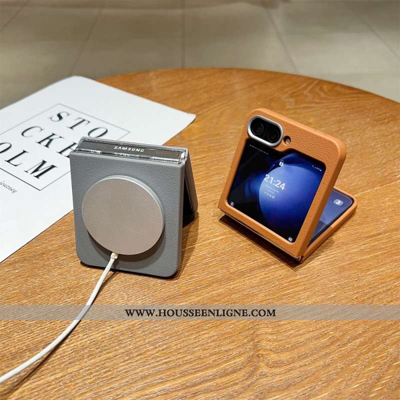 Coque Samsung Galaxy Z Flip 7 FE / Z Flip 6 Texture Cuir