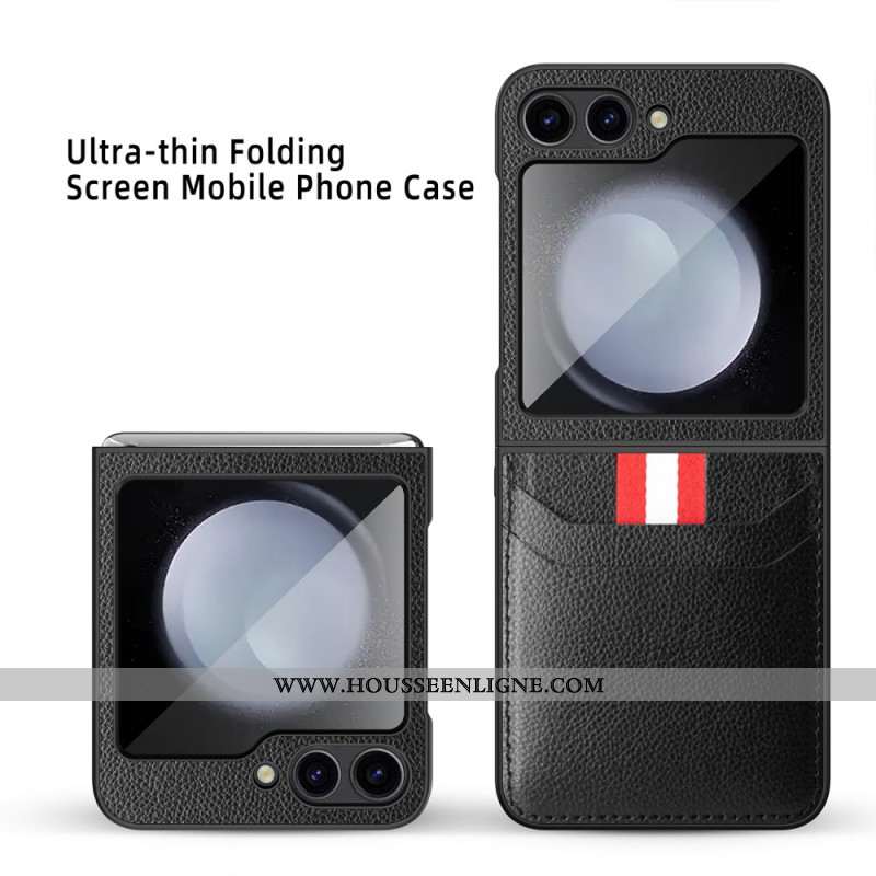 Coque Samsung Galaxy Z Flip 7 FE / Z Flip 6 Texture Litchi Porte-Carte