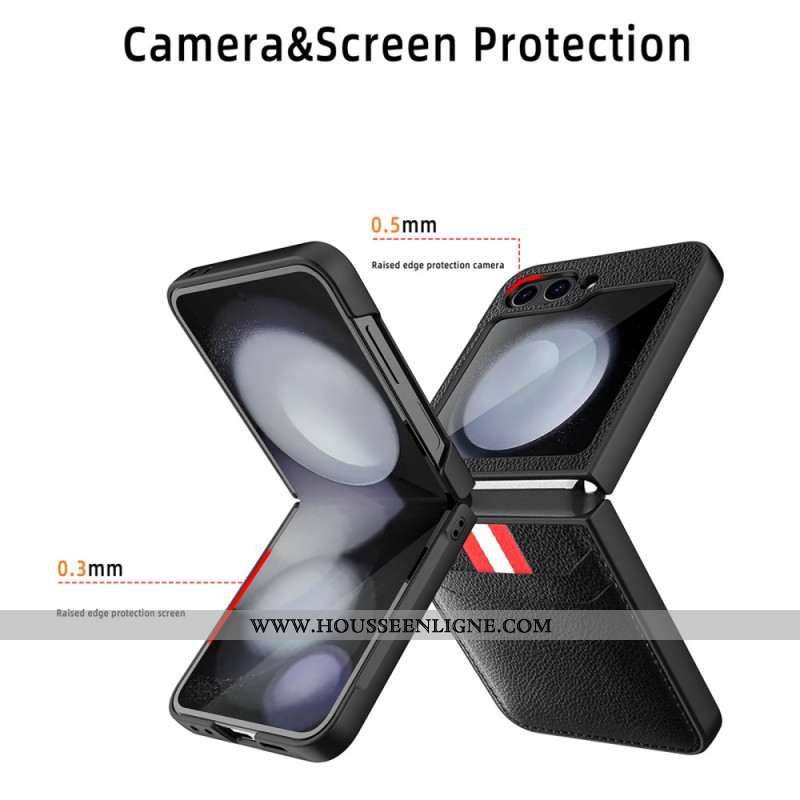 Coque Samsung Galaxy Z Flip 7 FE / Z Flip 6 Texture Litchi Porte-Carte