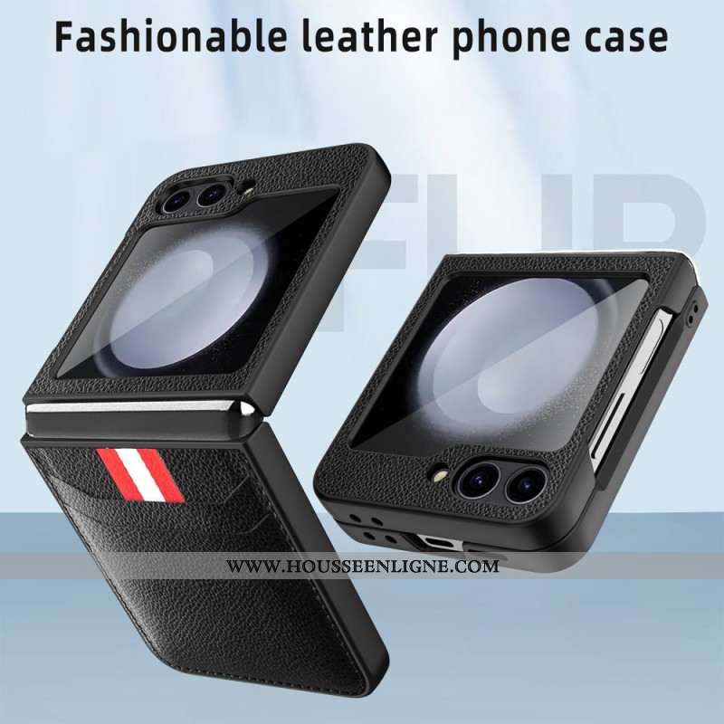 Coque Samsung Galaxy Z Flip 7 FE / Z Flip 6 Texture Litchi Porte-Carte