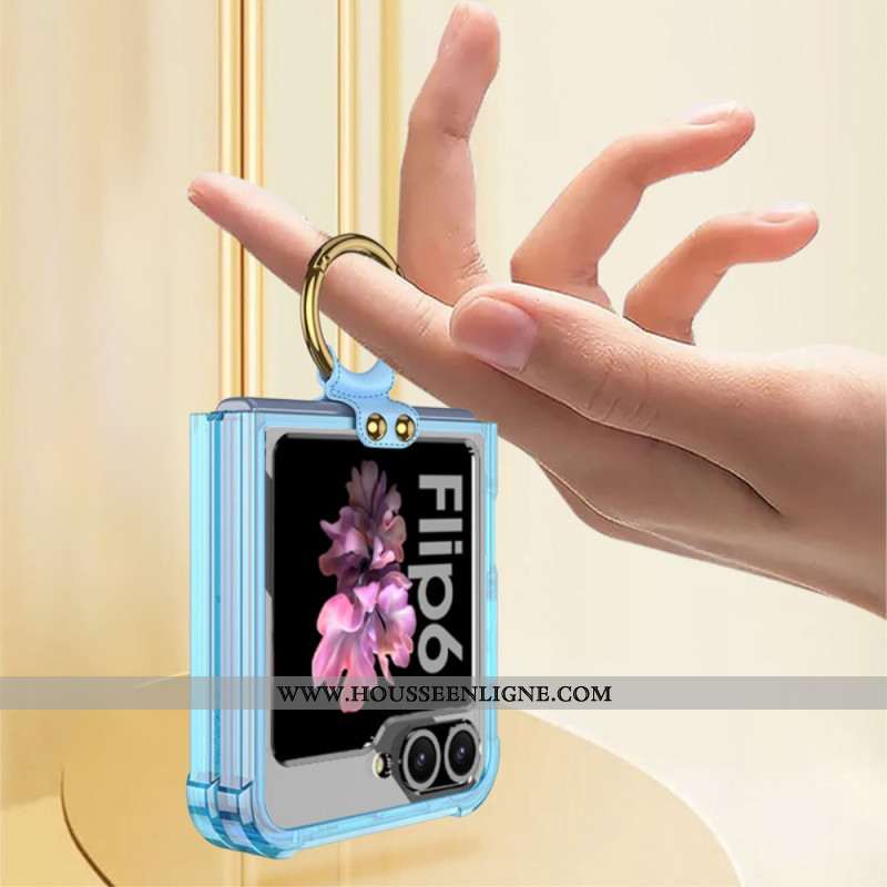 Coque Samsung Galaxy Z Flip 7 FE / Z Flip 6 Transparente Anneau-Support GKK
