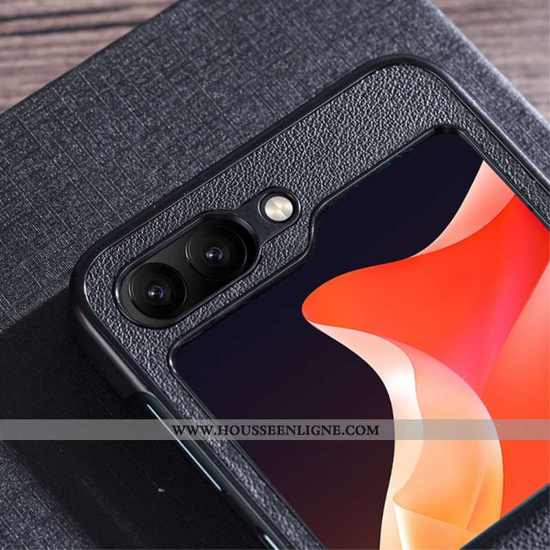 Coque Samsung Galaxy Z Flip 7 FE / Z Flip 6 Ultra Mince Simili Cuir