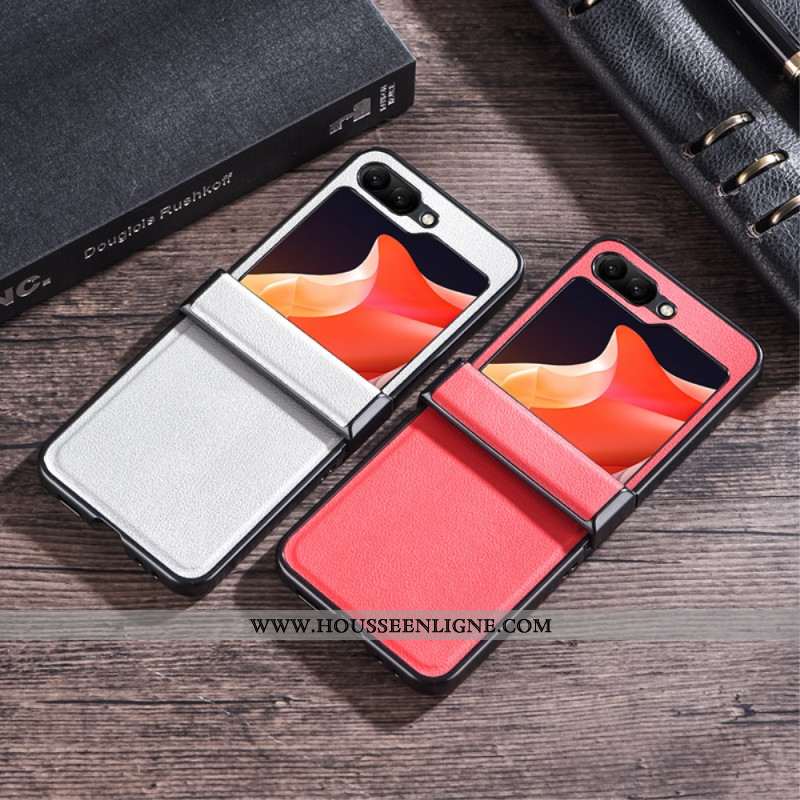 Coque Samsung Galaxy Z Flip 7 FE / Z Flip 6 Ultra Mince Simili Cuir