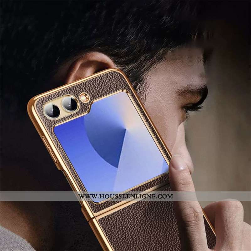 Coque Samsung Galaxy Z Flip 7 FE / Z Flip 6 Véritable Cuir