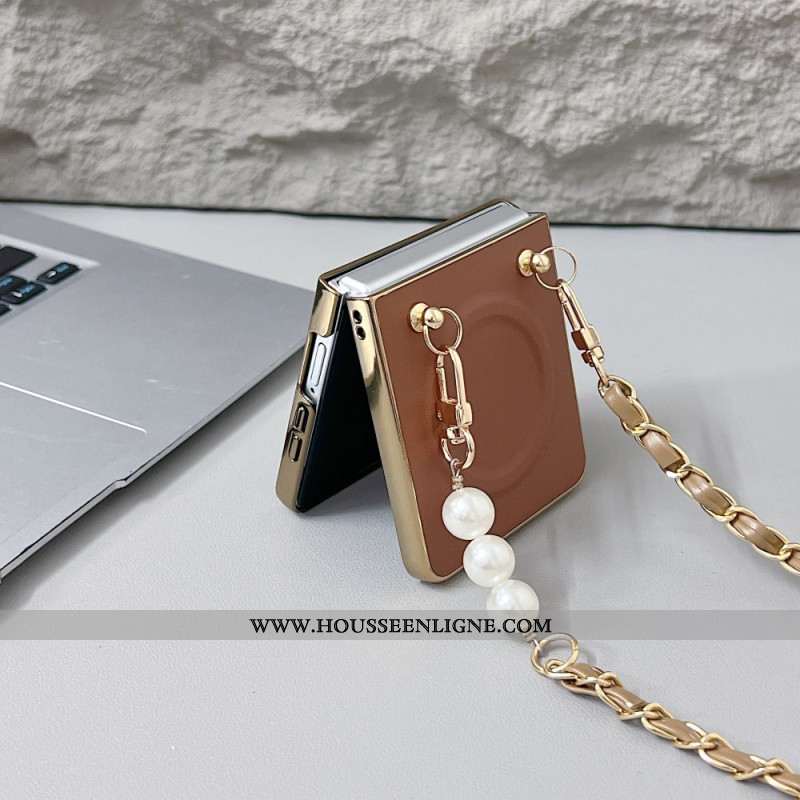 Coque Samsung Galaxy Z Flip 7 Magnétique Bandoulière Breloque