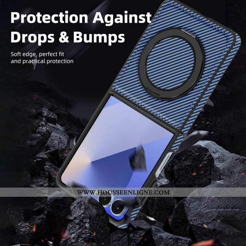 Coque Samsung Galaxy Z Flip 7 Magnétique Fibre Carbone