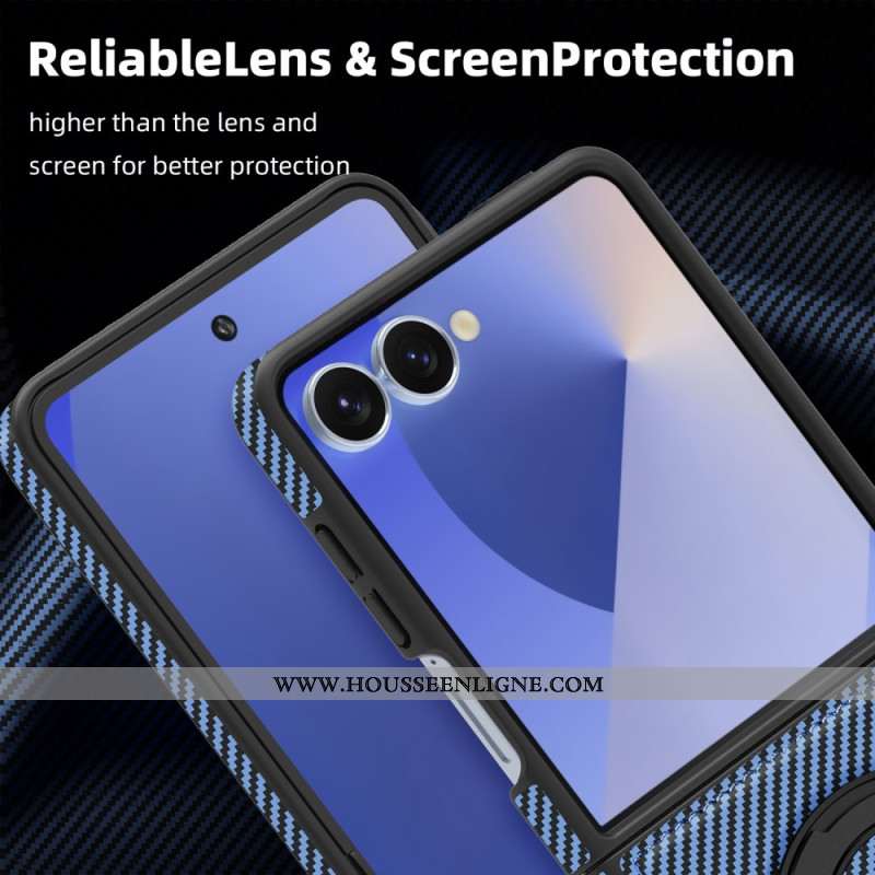 Coque Samsung Galaxy Z Flip 7 Magnétique Fibre Carbone