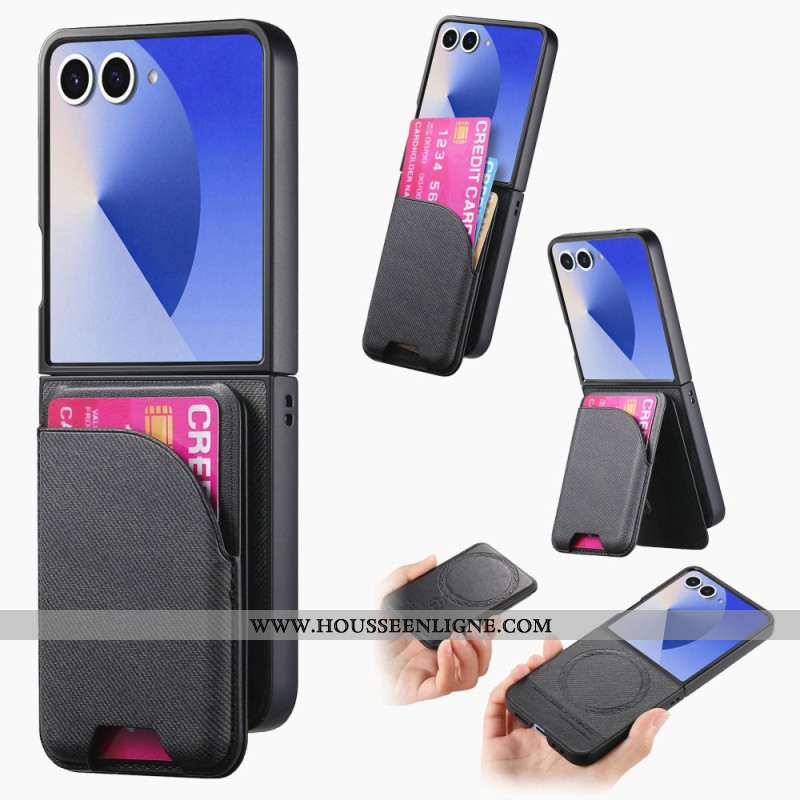 Coque Samsung Galaxy Z Flip 7 Magnétique avec Support et Porte-Cartes détachable