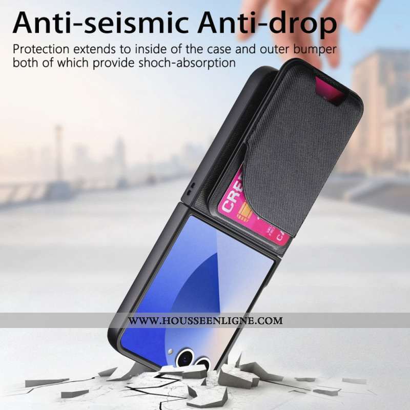 Coque Samsung Galaxy Z Flip 7 Magnétique avec Support et Porte-Cartes détachable
