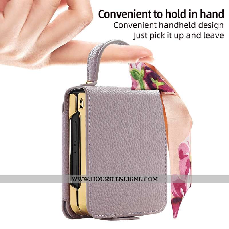 Coque Samsung Galaxy Z Flip 7 Miroir et Porte-cartes