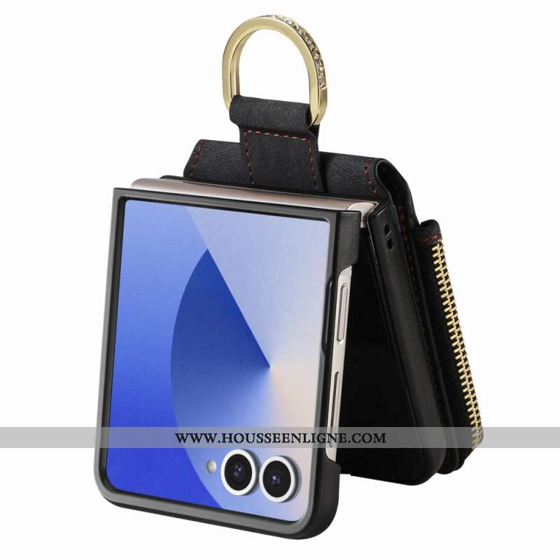 Coque Samsung Galaxy Z Flip 7 Poche Zippée et Porte-Cartes