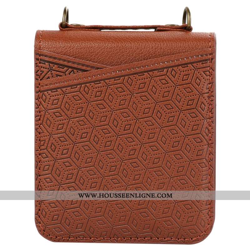 Coque Samsung Galaxy Z Flip 7 Porte-Cartes Design Rhombique