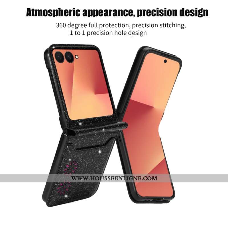 Coque Samsung Galaxy Z Flip 7 Porte-Cartes Paillettes