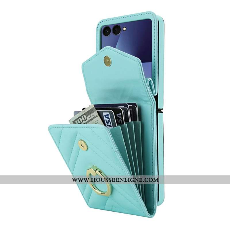 Coque Samsung Galaxy Z Flip 7 Porte-Cartes RFID et Bandoulière