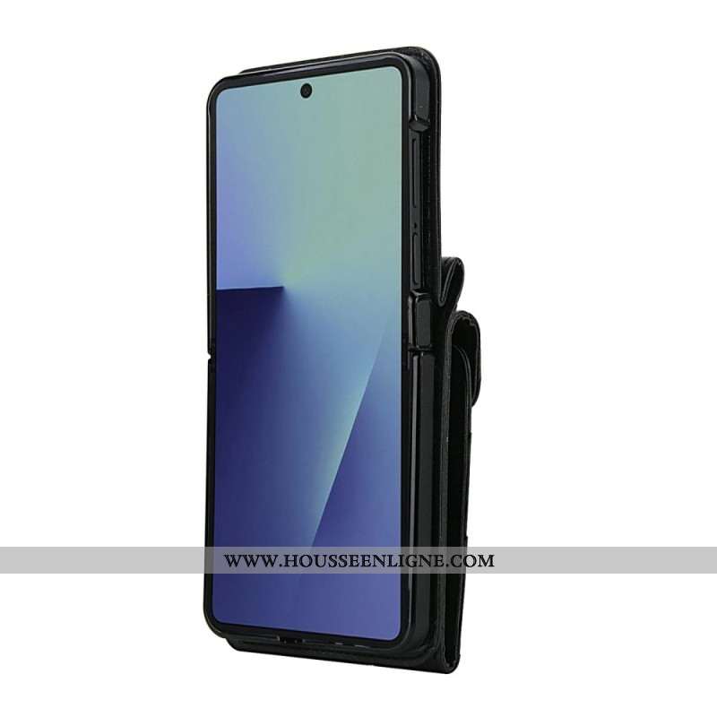 Coque Samsung Galaxy Z Flip 7 Porte-Cartes RFID et Bandoulière
