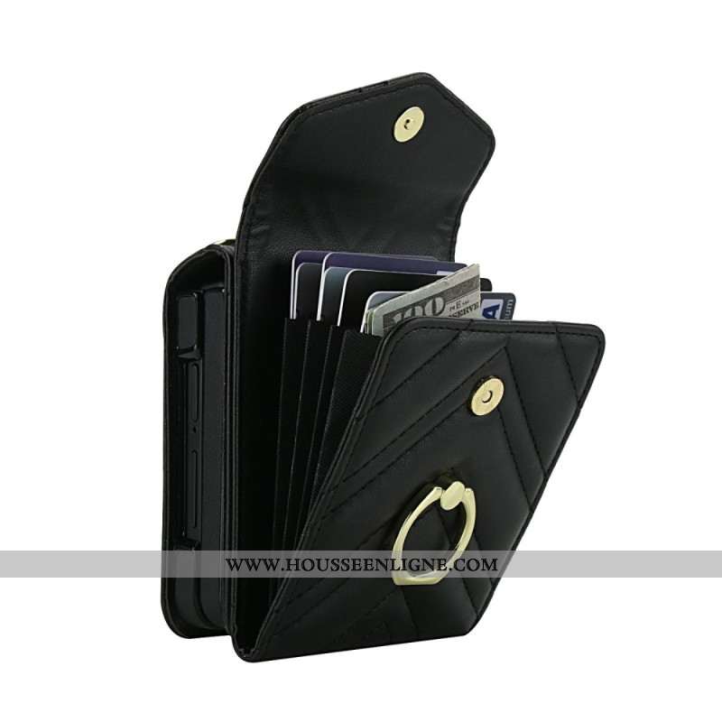 Coque Samsung Galaxy Z Flip 7 Porte-Cartes RFID et Bandoulière