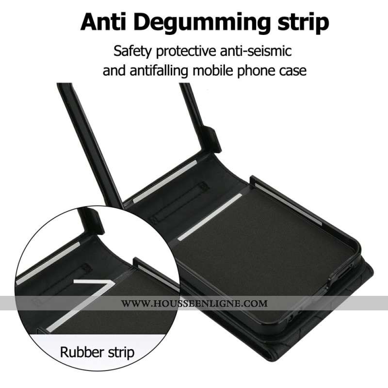 Coque Samsung Galaxy Z Flip 7 Porte-Cartes RFID et Bandoulière