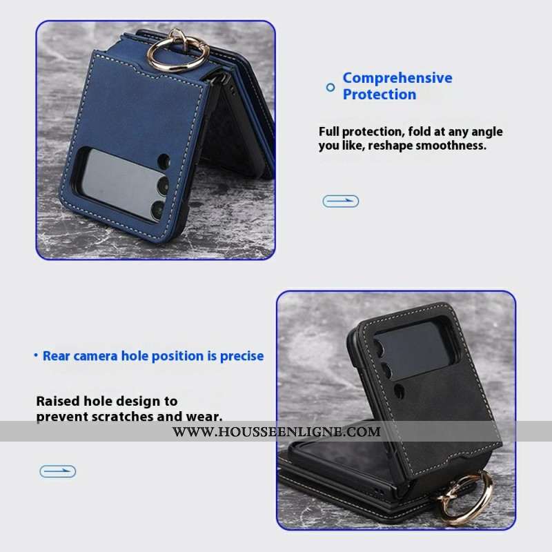 Coque Samsung Galaxy Z Flip 7 Porte-Cartes et Chaîne Détachable