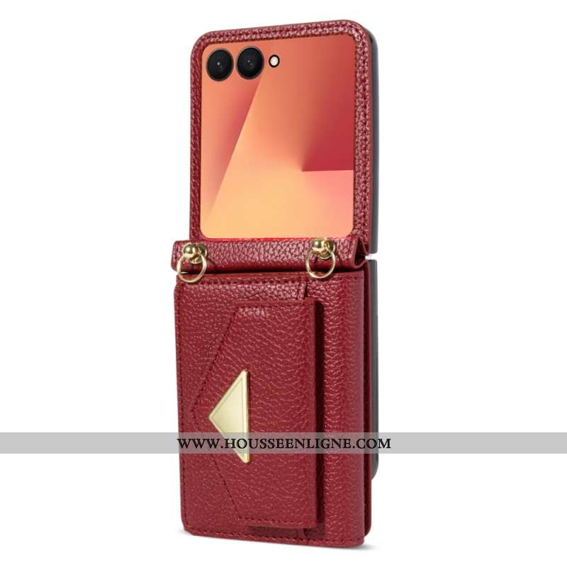 Coque Samsung Galaxy Z Flip 7 Porte-Cartes et Dragonne