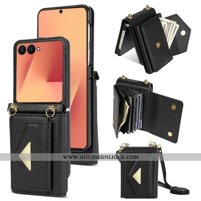 Coque Samsung Galaxy Z Flip 7 Porte-Cartes et Dragonne