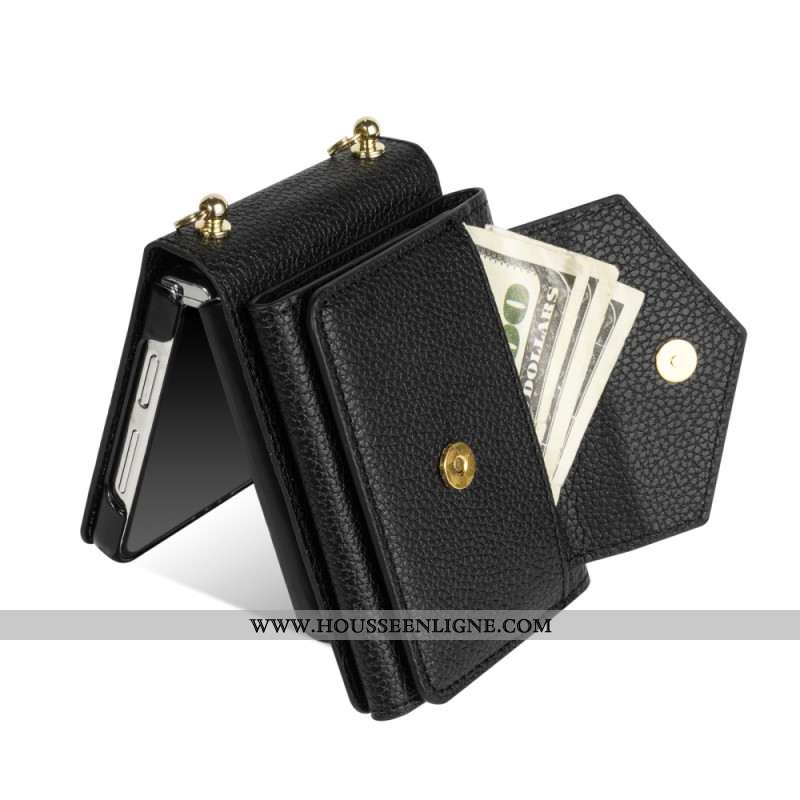 Coque Samsung Galaxy Z Flip 7 Porte-Cartes et Dragonne