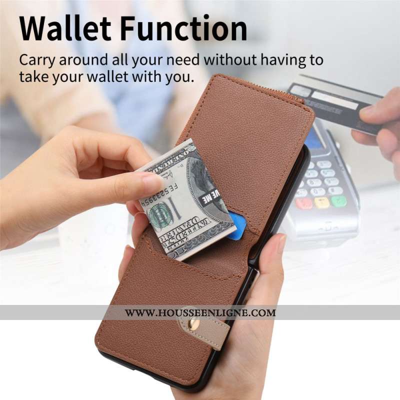 Coque Samsung Galaxy Z Flip 7 Porte-Monnaie et Anneau