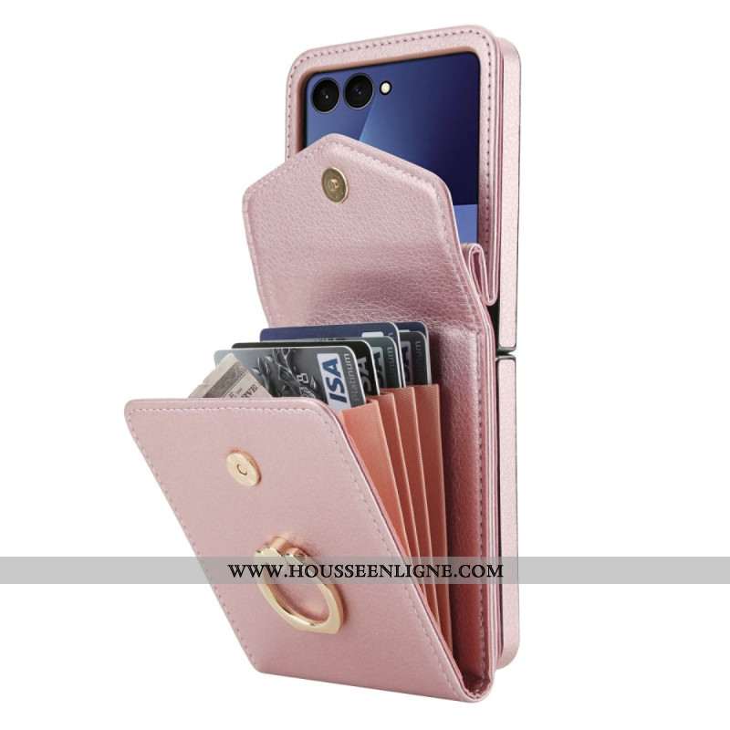Coque Samsung Galaxy Z Flip 7 Portefeuille Matelassé et Bandoulière