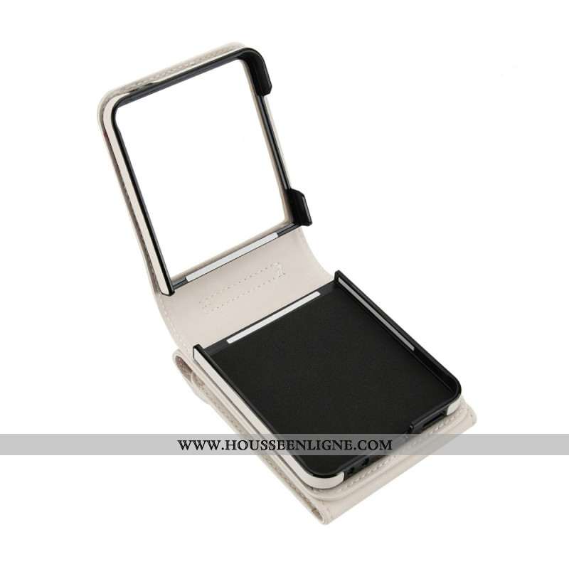 Coque Samsung Galaxy Z Flip 7 Portefeuille Matelassé et Bandoulière