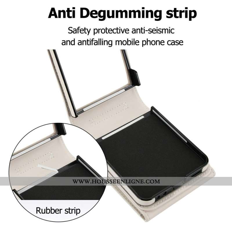 Coque Samsung Galaxy Z Flip 7 Portefeuille Matelassé et Bandoulière