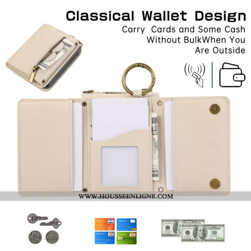 Coque Samsung Galaxy Z Flip 7 Portefeuille et Bandoulière