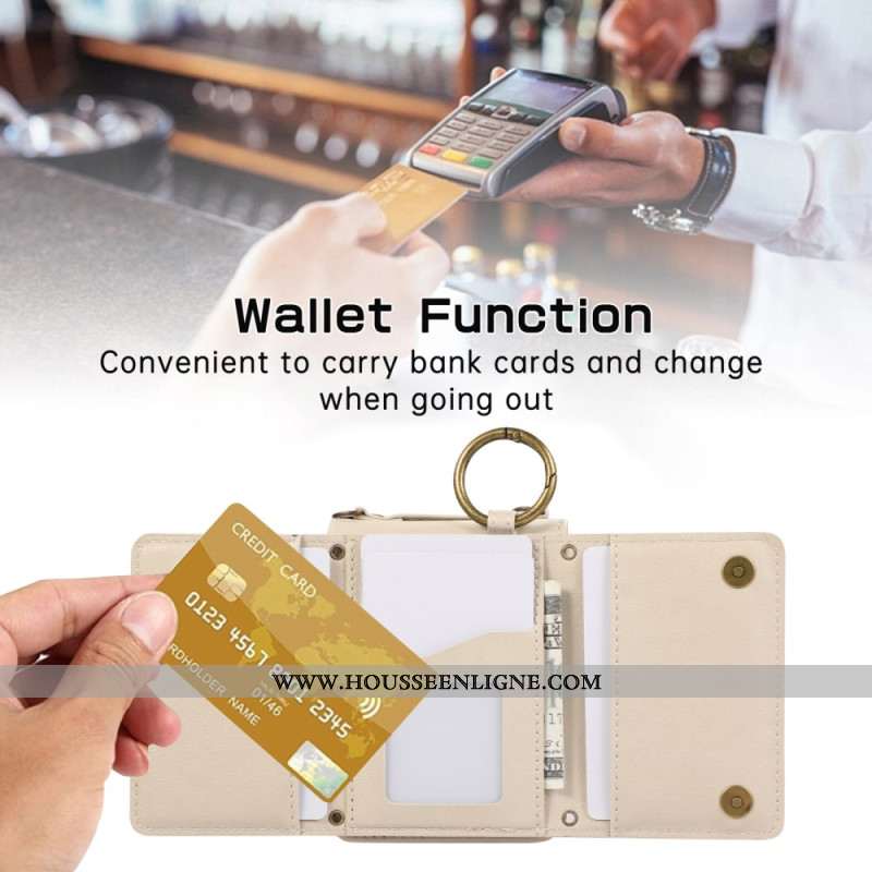 Coque Samsung Galaxy Z Flip 7 Portefeuille et Bandoulière