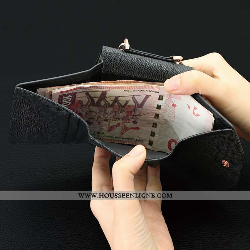 Coque Samsung Galaxy Z Flip 7 Portefeuille et Sangle