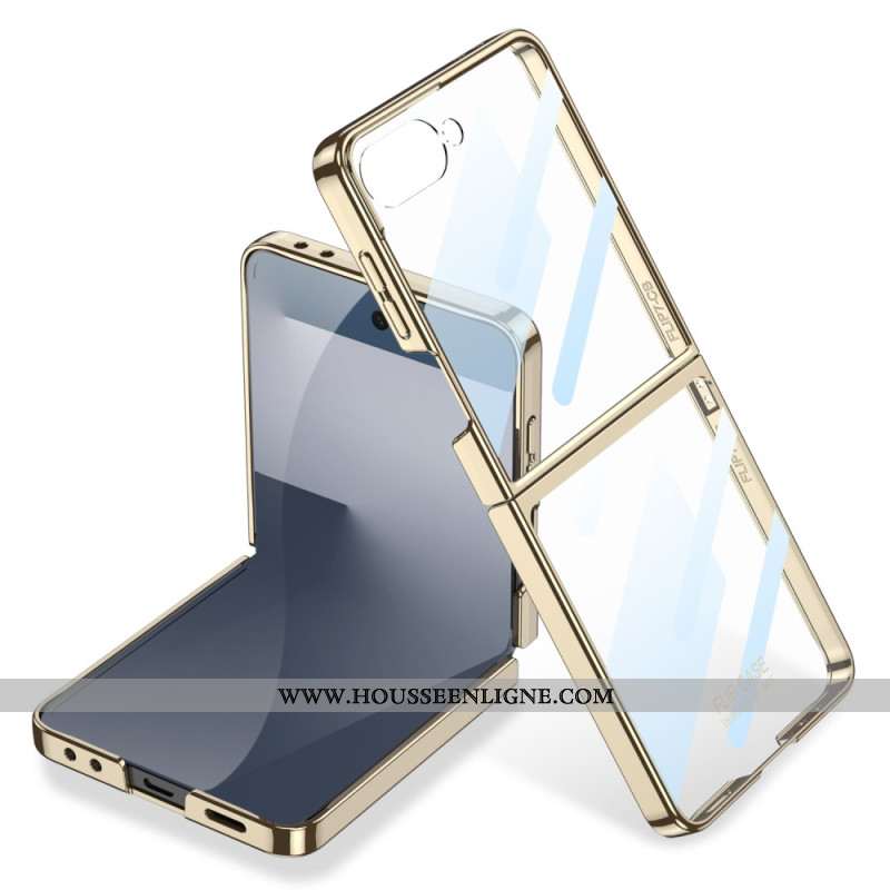 Coque Samsung Galaxy Z Flip 7 Protection Écran et Rebords Effet Métal