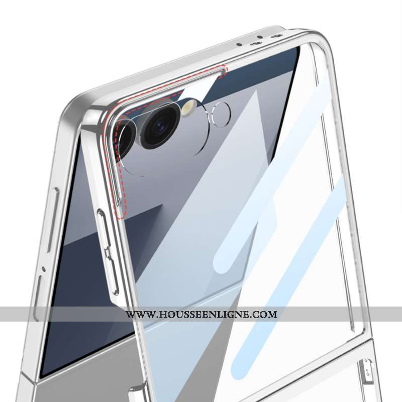 Coque Samsung Galaxy Z Flip 7 Protection Écran et Rebords Effet Métal