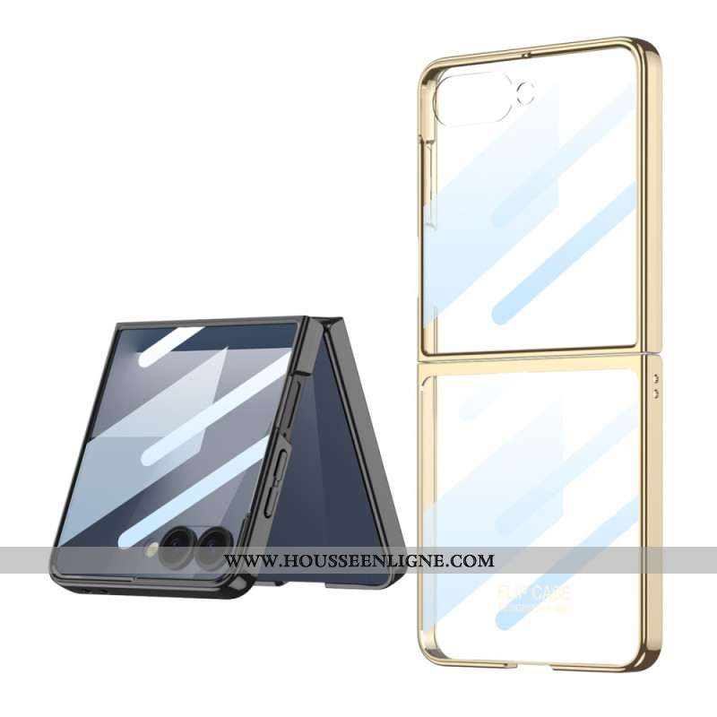 Coque Samsung Galaxy Z Flip 7 Protection Écran et Rebords Effet Métal