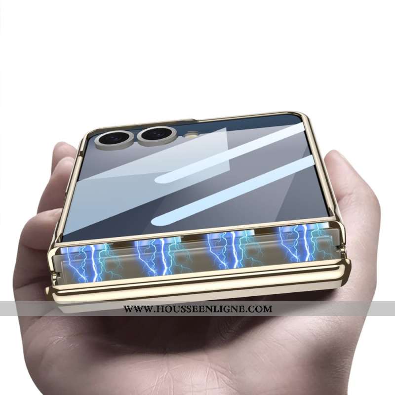 Coque Samsung Galaxy Z Flip 7 Simili Cuir et Support GKK